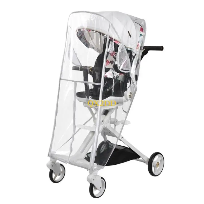 

QX2D Stroller Rain Cover Baby Travel Stroller Shield Protect Snow