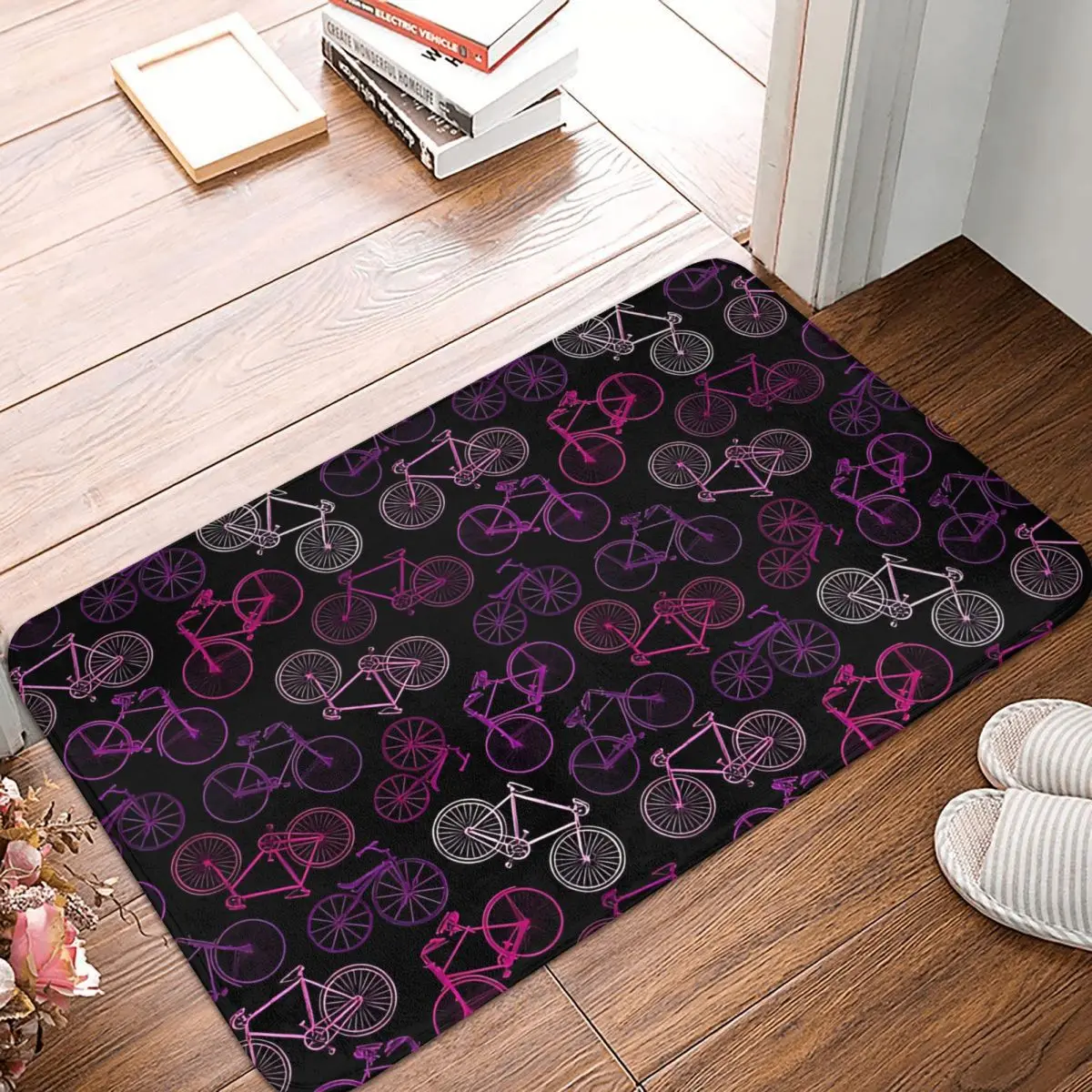 

Bicycle Map Bath Non-Slip Carpet Bike Pattern Living Room Mat Welcome Doormat Home Decor Rug