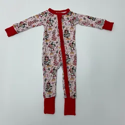 6-12M New design of children's wear blue series long sleeve clothing printed baby jumpsuit boutique children's wear