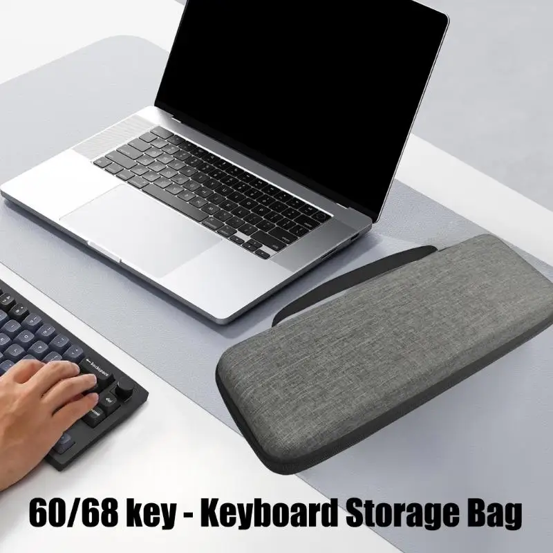 Y1UB Hard Travel Case Shockproof for 65% Keyboards Carrying Box Bag Keeps Your Wireless/Corded Keyboards Safe