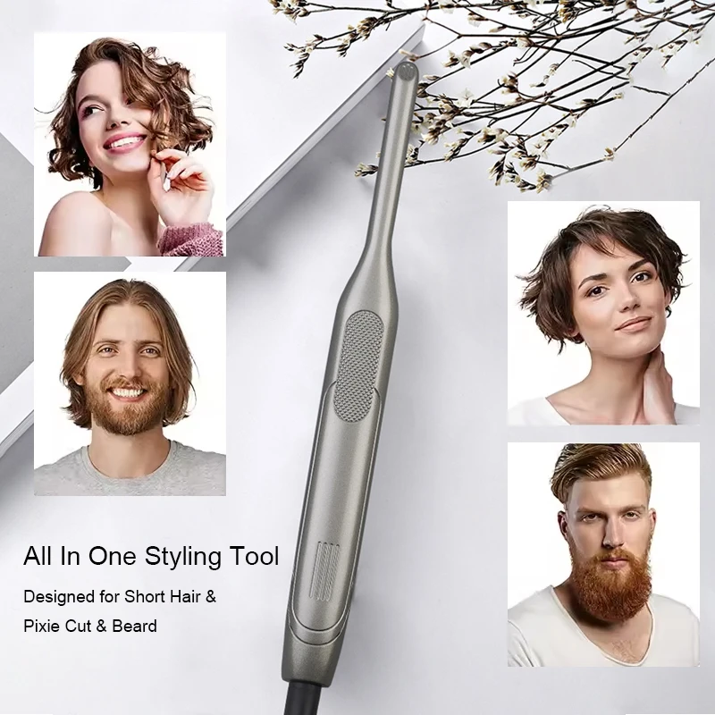 Small Hair Straightener Ceramic Coating Curling Iron Thinnest Plate Pencil Flat Irons For Short Hair Men's Beard Styler
