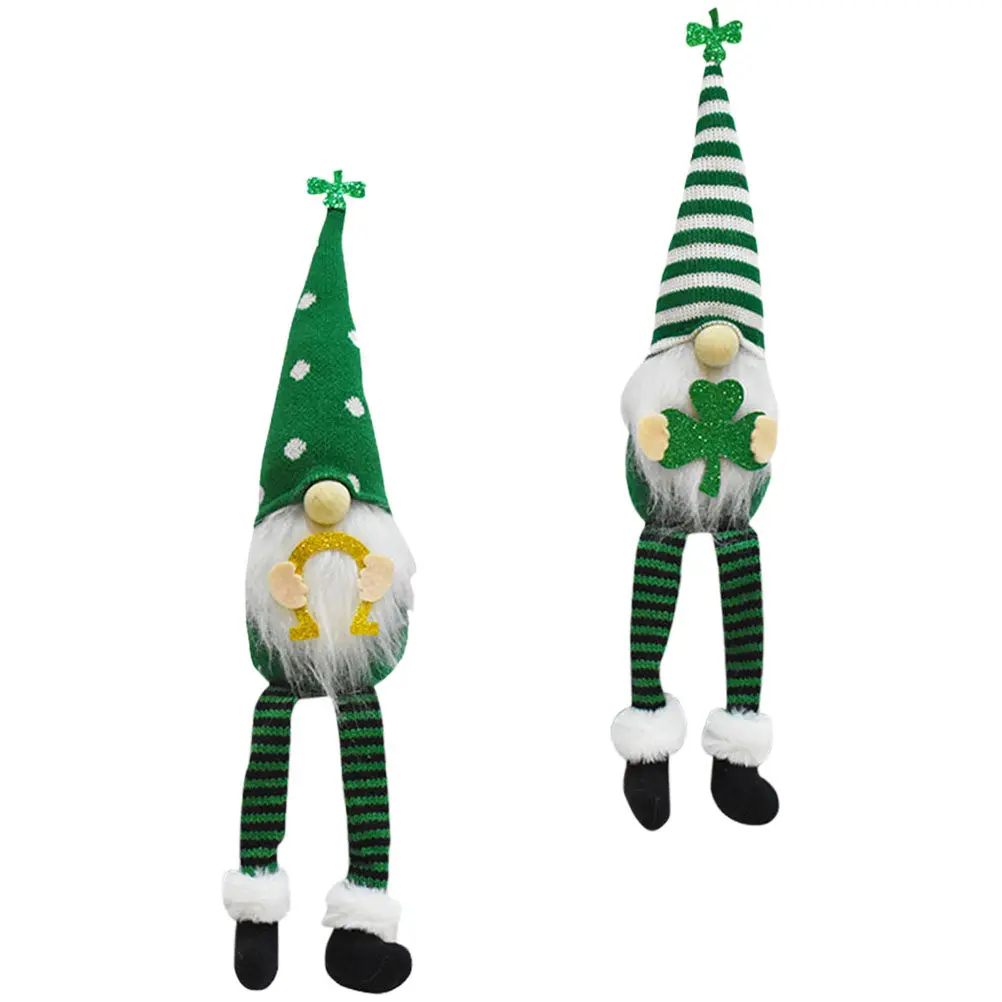 

2Pcs St Patrick's Day Gnome Cloth Decoration Creative Unique Home Party Photo Props Desktop Adornment Festive Scene Accessory