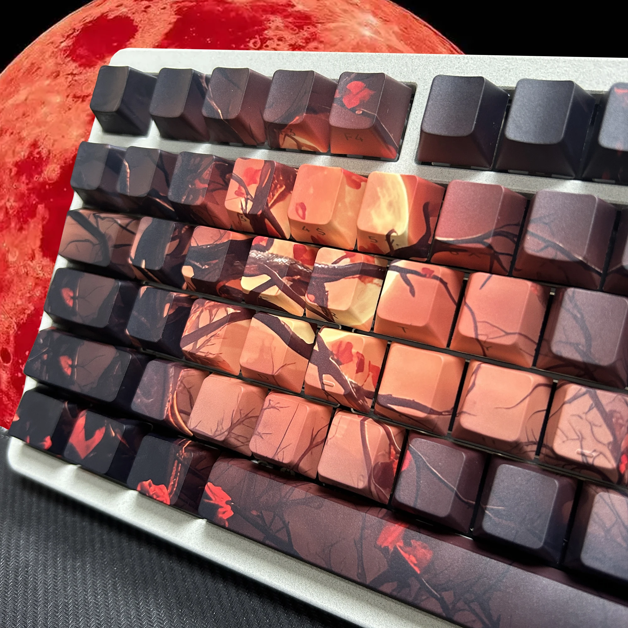 昇華型昇華型キーキャップ,130キー,サイドプリントアクセサリー,pbt,xvxチェリープロファイル