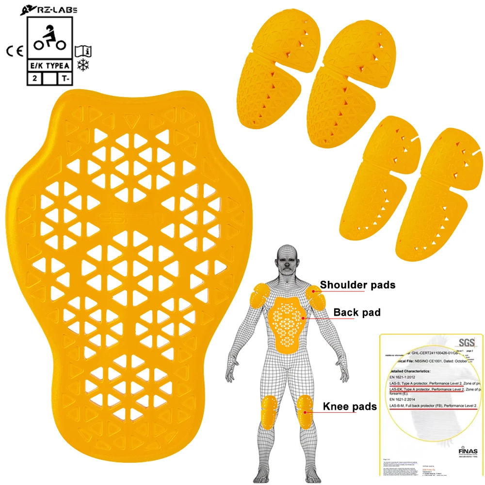 دراجة نارية واقية والعتاد CE المستوى 2 سترة معتمدة حامي الظهر سميكة مرونة متسابق درع الصدر العمود الفقري وسادة ركوب السلامة #1