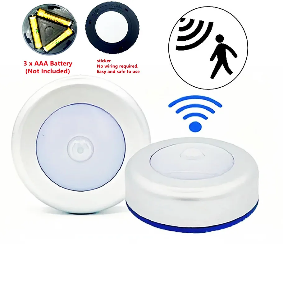 PIR Motion Sensor Night Light 6LED LED Human Body Induction Wireless Detector Automatic Light On / Off For Home Bedside Lighting