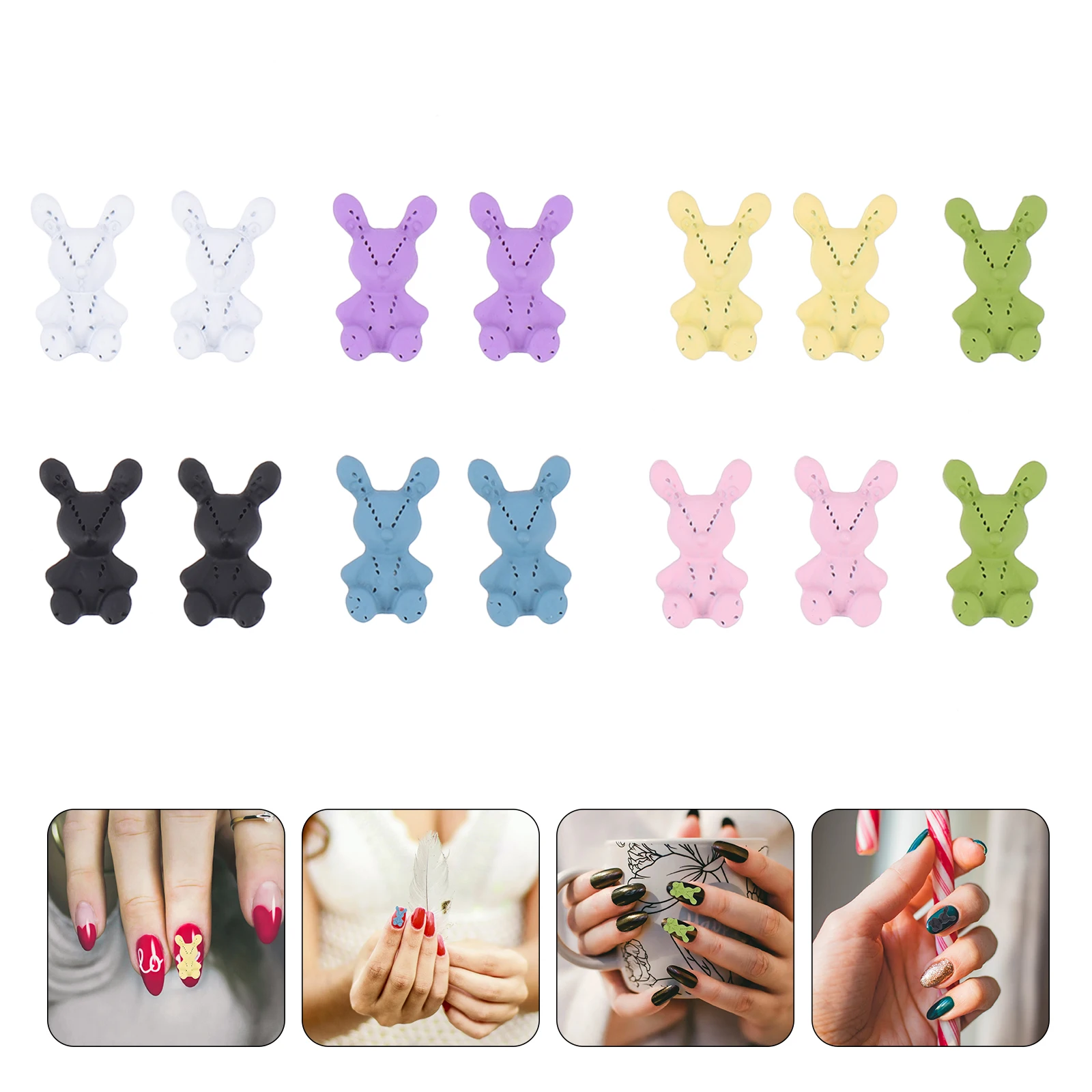 

14PCS Metal Nail Decor Creative Rabbit Stickers for Manicure DIY Supplies Artificial Natural Nails Women Gifts