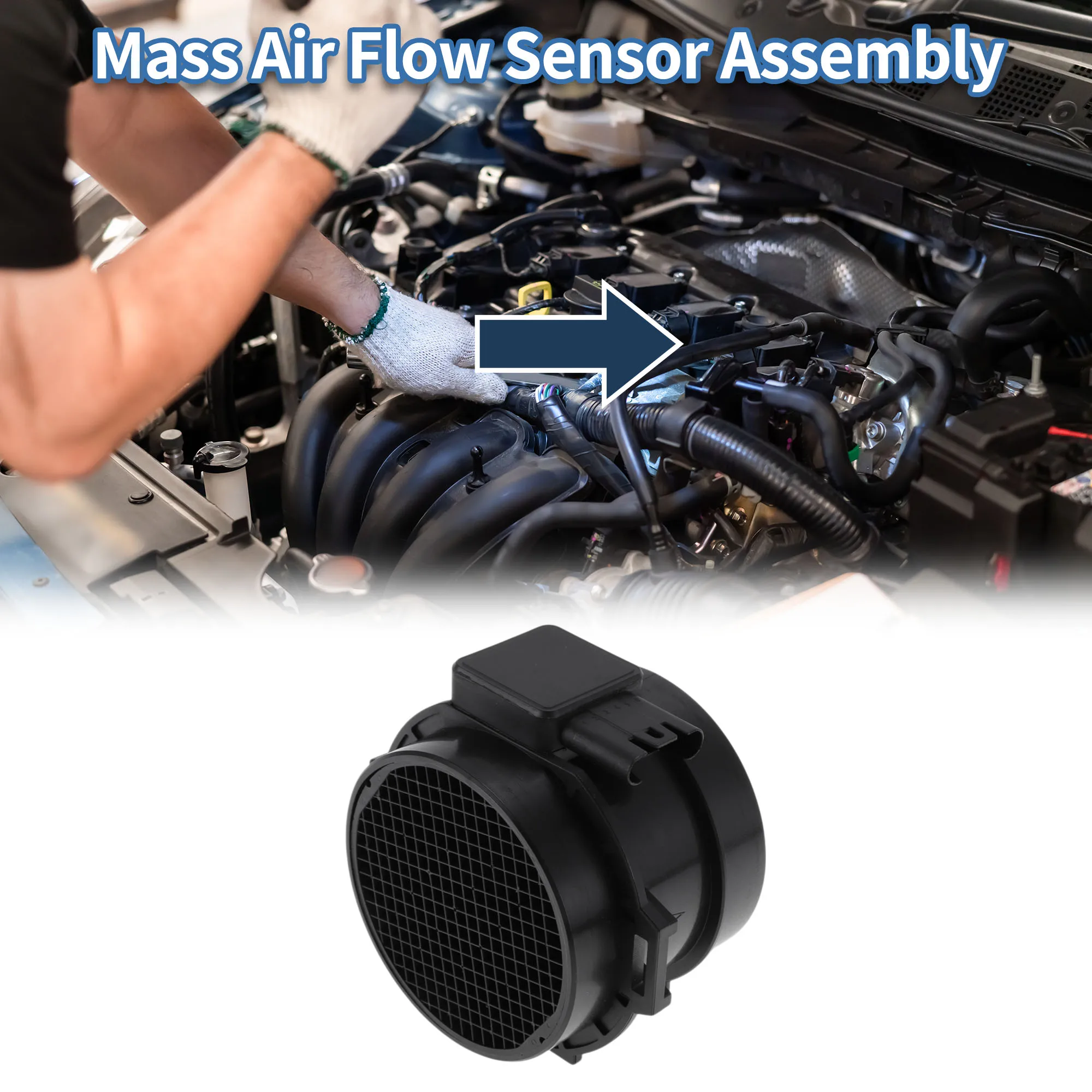UXCELL Mass Air Flow Sensor Assembly No.7513956 for Bmw E39‌ 1995-2003 Plastic Metal
