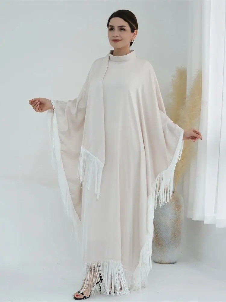 Eid Tassel Batwing Abaya Dubai Luxury 2024 Muslim Abayas For Women Kaftan Modest Dresses Islamic Clothing Robe Femme Musulmane