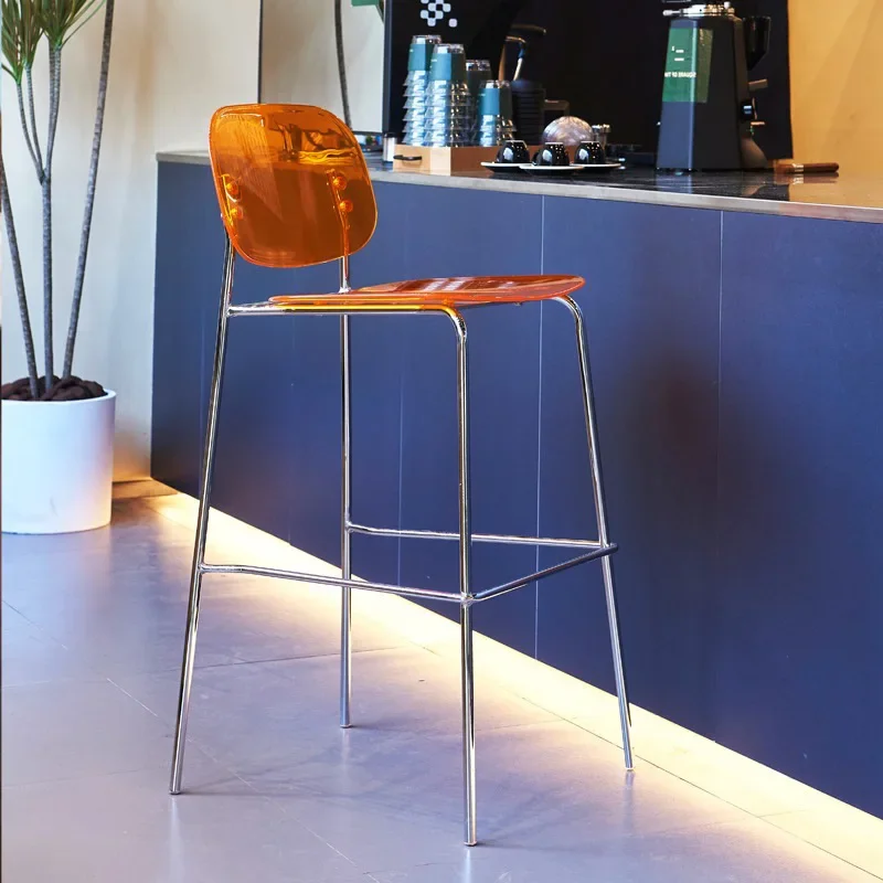 Nordic bar  ins style milk tea coffee shop backrest high stool small apartment home bar stool island