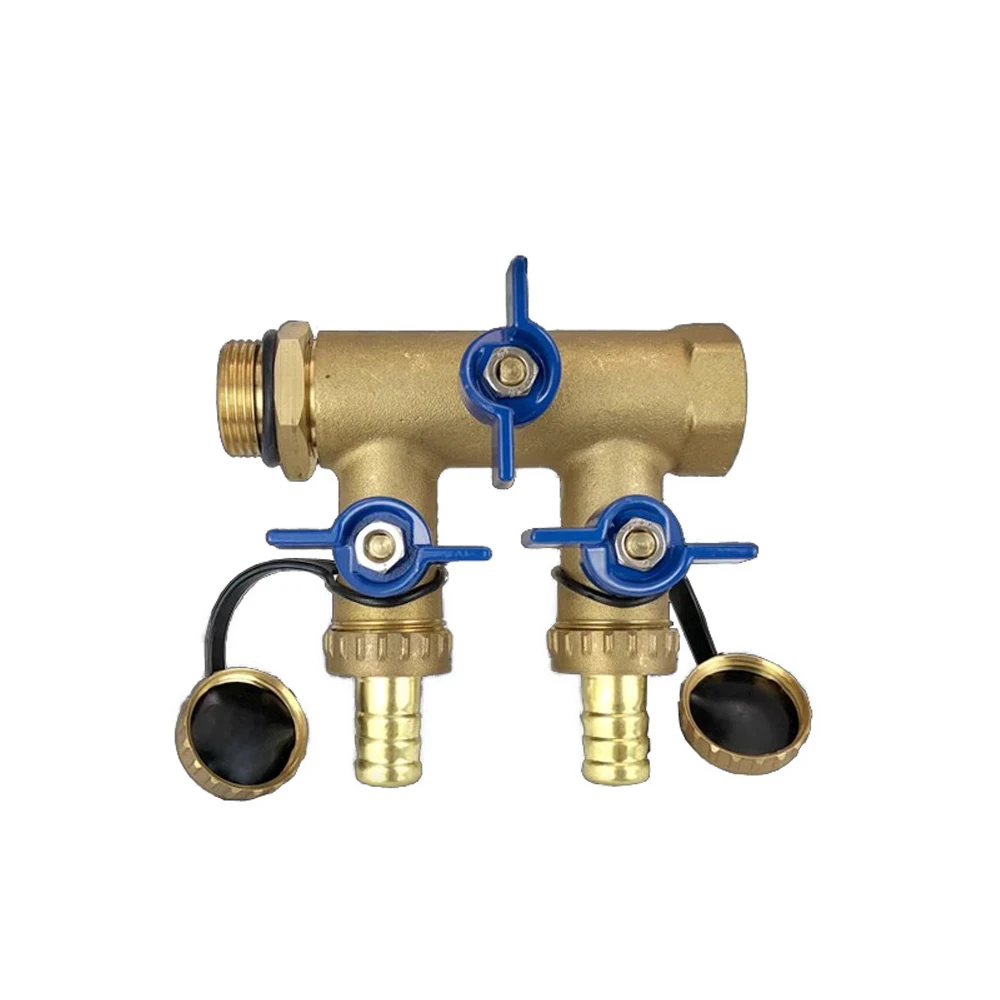 4-Way Injection Vale 1/2 and 3/4 incha Brass Pre-fill Surge Valve Three Head for Split Solar Water Heater