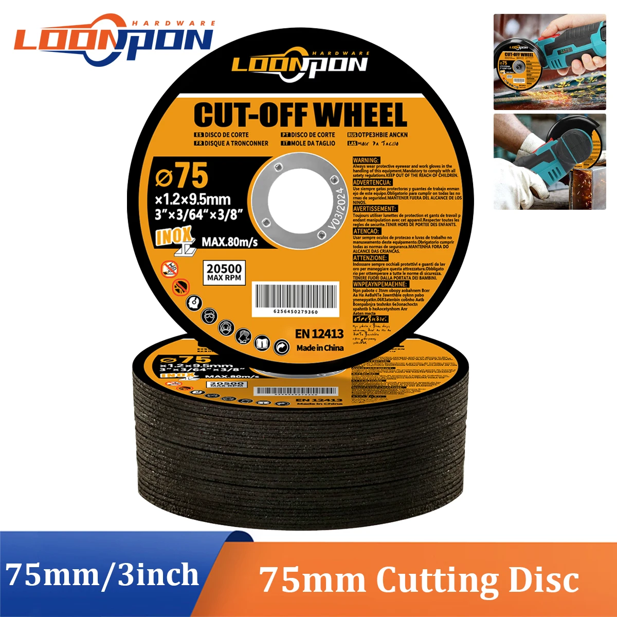 Resina Cortar Rodas Disco de Corte de Metal Dremel Grinder Rebarbadora Rotativa Roda para Ferro de Metal 75 mm