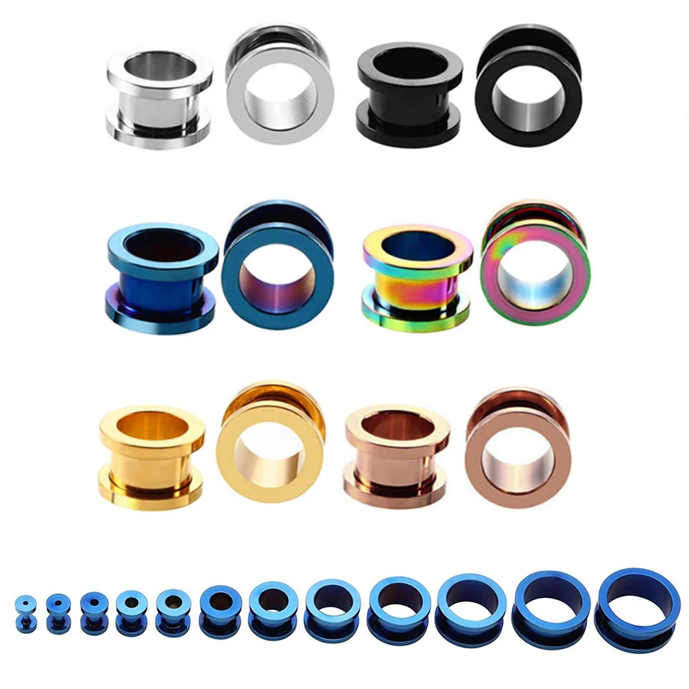 

2PC Surgical Steel Ear Tunnels Plugs Piercing Ear Gauges Stretchers Expander Body Piercing Jewelry 1.6-22mm