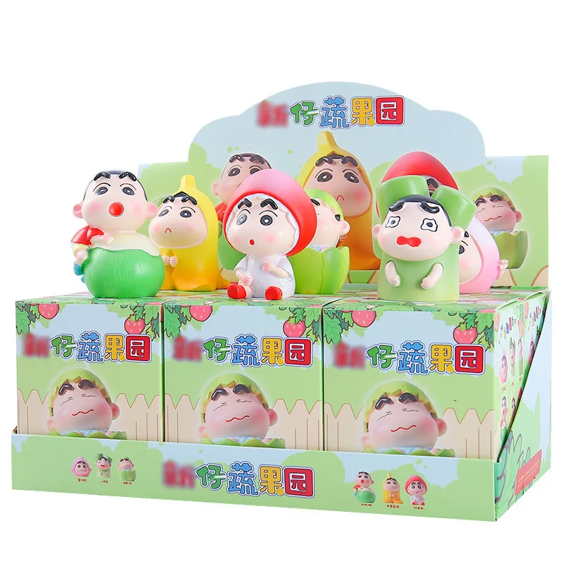 

6pcs/set Anime Crayon Shin-chan Vegetable Orchard Scene Action Figure PVC Model Toys doll Desk Decor Collection Gifts boxed