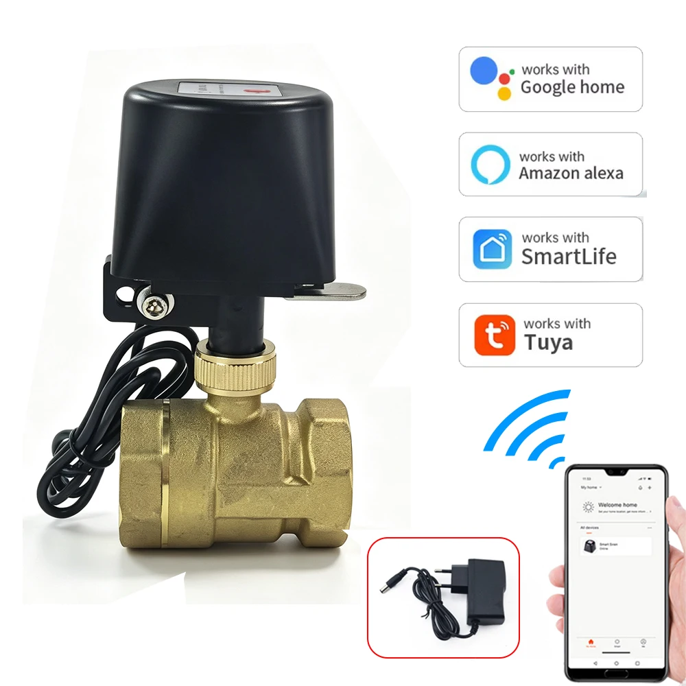 DN15 DN20 DN25 DN32 DN40 Zigbee Smart Water Ball Valve Control WIFI Faucet Timer Support TUYA SmartLife Alexa Google Assistant