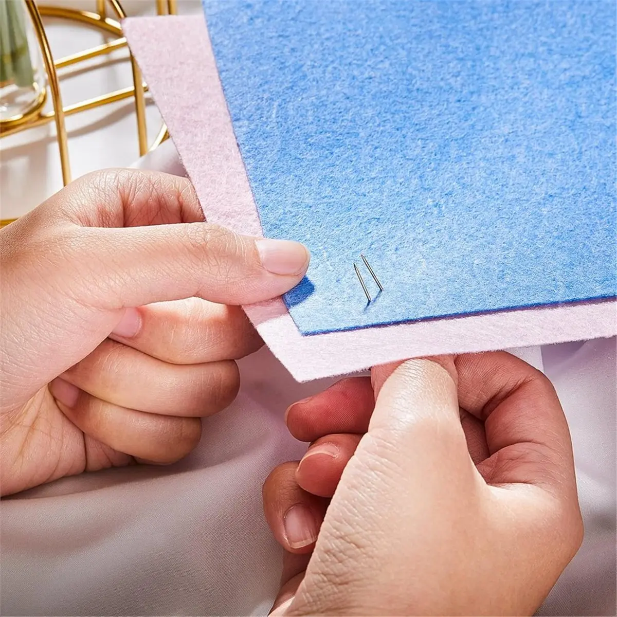 200 Pieces Sewing U-Pins Fork Needlecrafts Double Blocking Stainless Steel Sewing Pins Multipurpose Straight for Jewelry