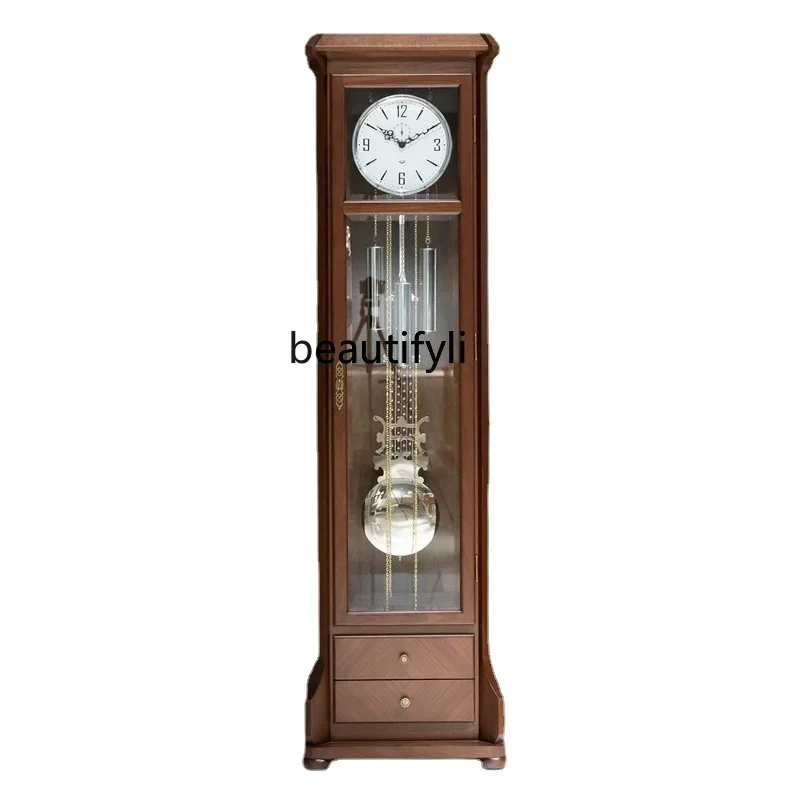 

Simplethe Grandfather Clock Living Room Chinese Retro European Style Villa Large Pendulum Clock Vertical American Standing Clock