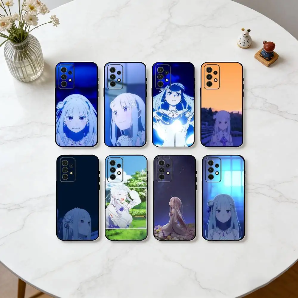 

E-Emilia Silver Hair Princess Phone Case For Samsung S25,S24,S21,S22,S23,S30,Ultra,S20,Plus,Fe,Soft Silicone Black Cover