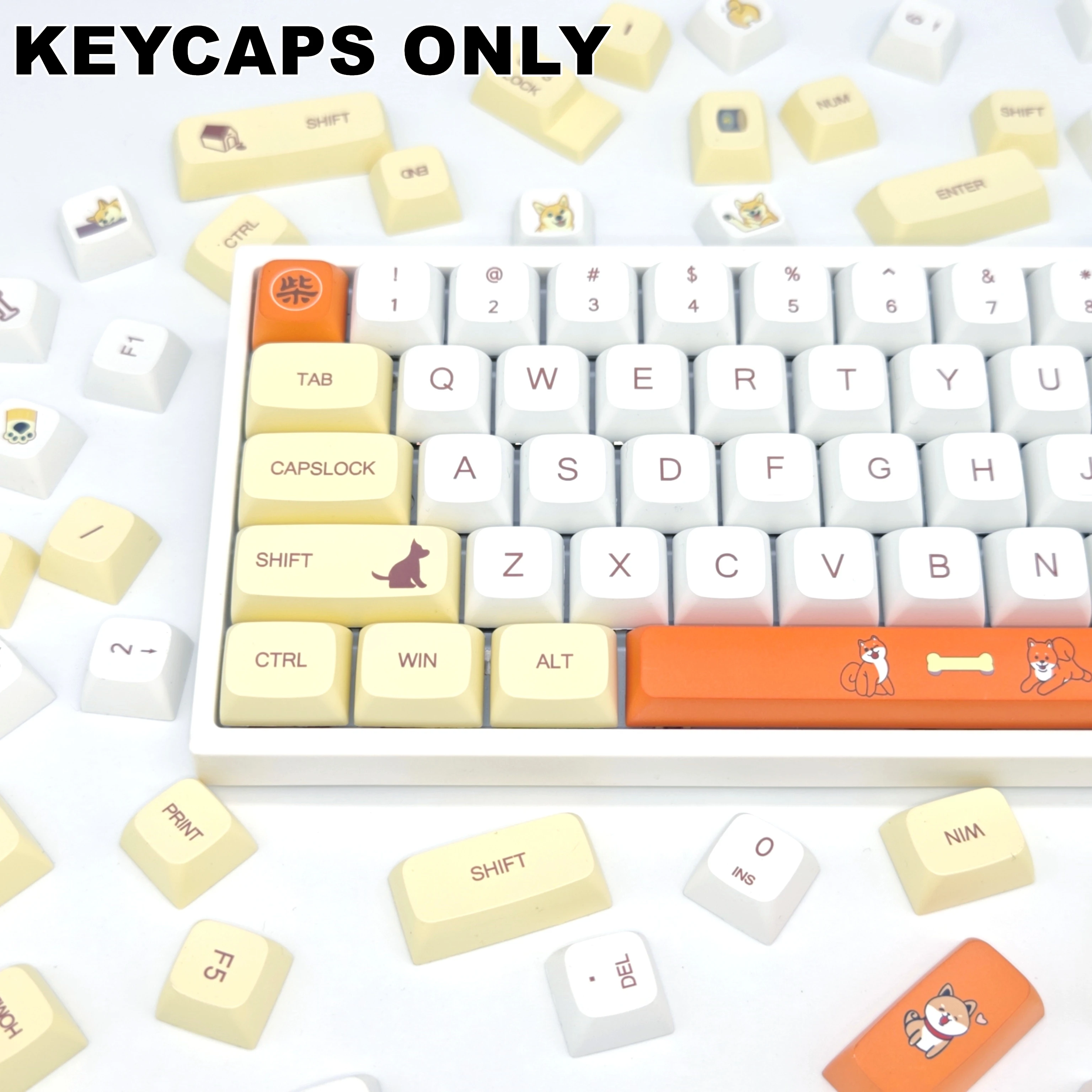 139 Keys Shiba Inu Dog PBT XDA Keycaps Dye-Sublimated Legends Keycap Set for Mx Cherry Gateron Switch Mechanical Keyboard Kit