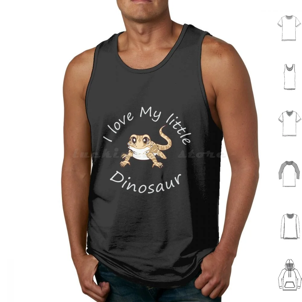 Camisetas sin mangas con estampado de dragón barbudo, reptil, gecko, lagarto, dragón barbudo, mamá dragón, papá dragón, I Love My Little Dinosaur