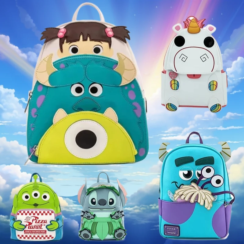 

Monsters University Pu Leather Panel Women's Shoulder Backpack Sequin Minnie Schoolbag Handbag Shoulder Bag for Girls