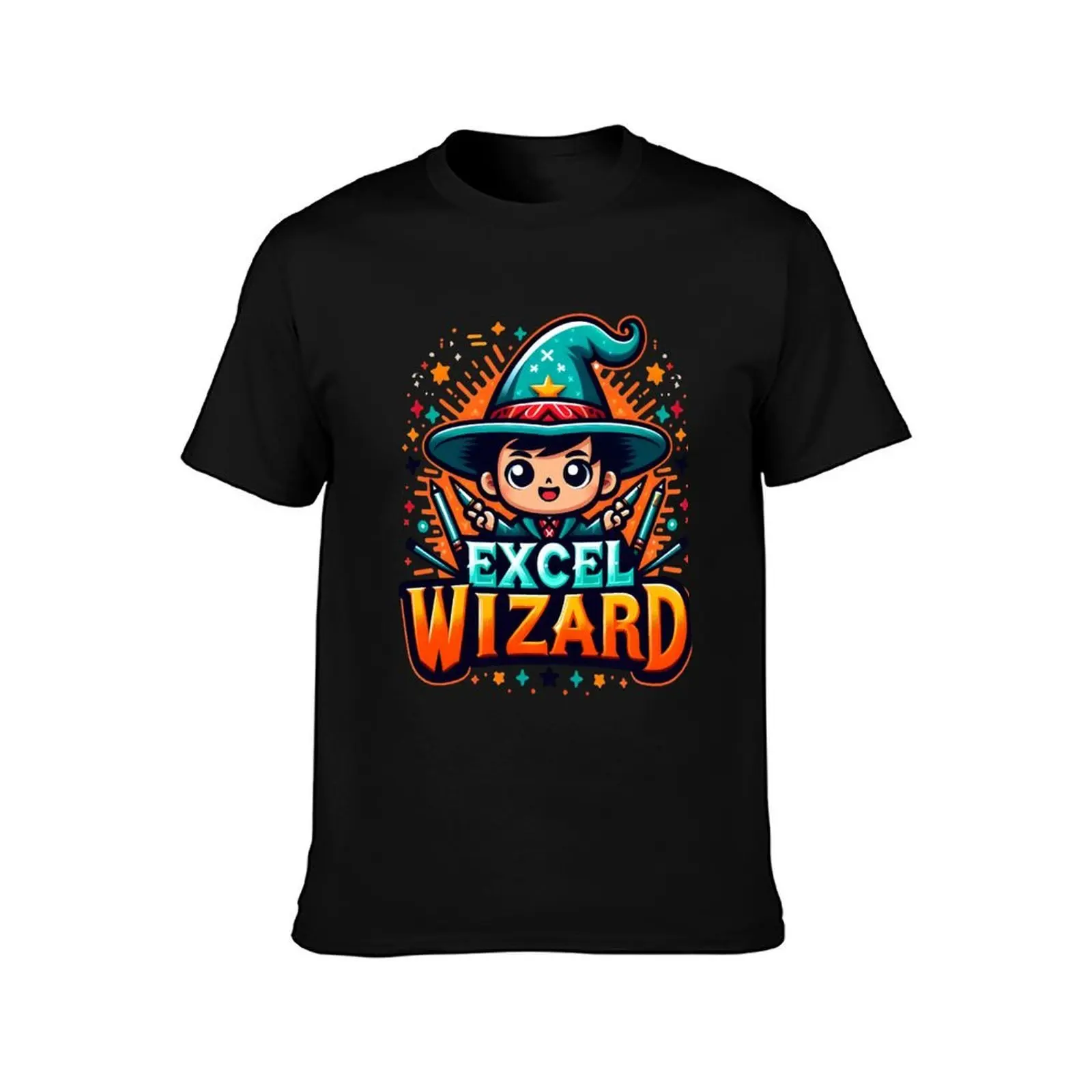 Excel Wizard, typography,PUN T-Shirt Soft Casual Short Sleeve Cotton Tee T-Shirt