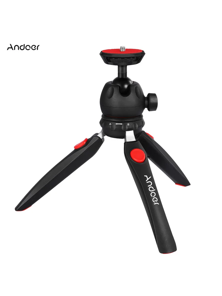 Andoer H20 Mini Tabletop Tripod Portable Foldable Phone Camera Tripod Stand with Removable Ball Head with 1/4 Inch Screw