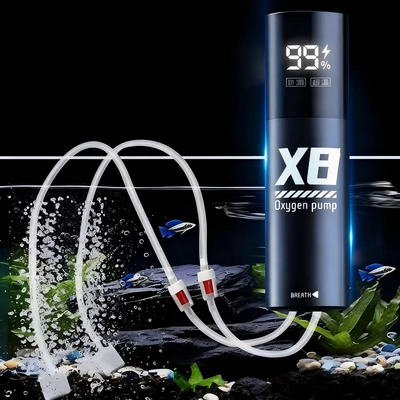 5W USB-aufladbare Sauerstoffpumpe für Outdoor-Angeln und Aquarien, tragbarer Belüfter mit 48 Stunden Laufzeit für Nachtangeln – Detail 1
