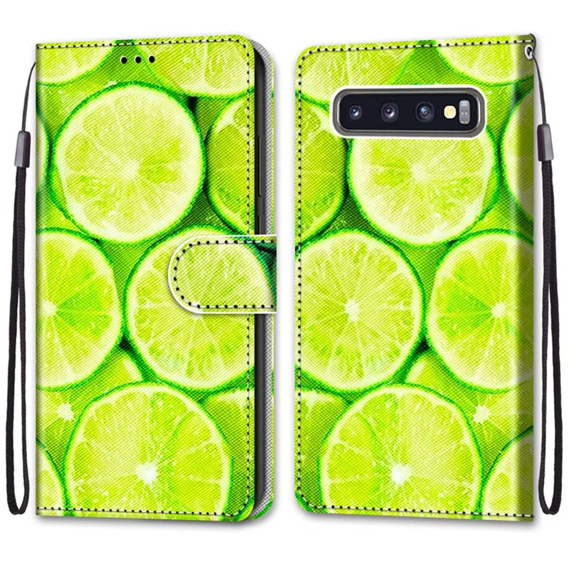 Flower Pattern Flip Case For Samsung Galaxy S10+ S10 Plus S10Plus SM-G973F G975F/DS Wallet Leather Phone Cases Stand Book Cover