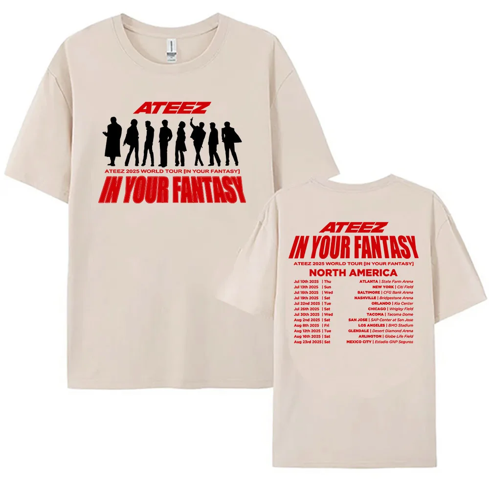 

Korean Boys Band ATEEZ T-shirt in Your Fantasy Edition World Tour T-shirt 2025 NEW Fashion Graphic T Shirt Streetwear Women Tees