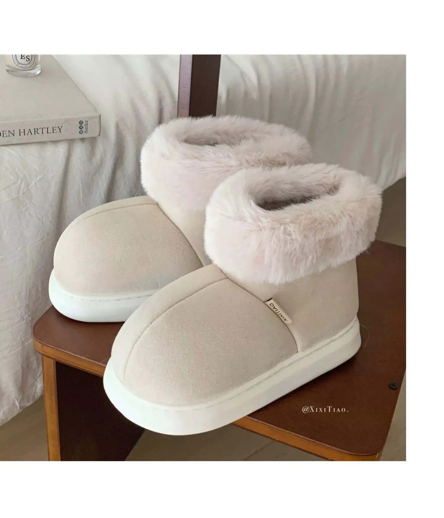 Comwarm Winterstiefel für Damen, flauschig, mit warmem Plüschfutter, Baumwollstiefel, neue Outdoor-Schneestiefel, rutschfeste, dicke Sohle, Damenschuhe – Detail 11