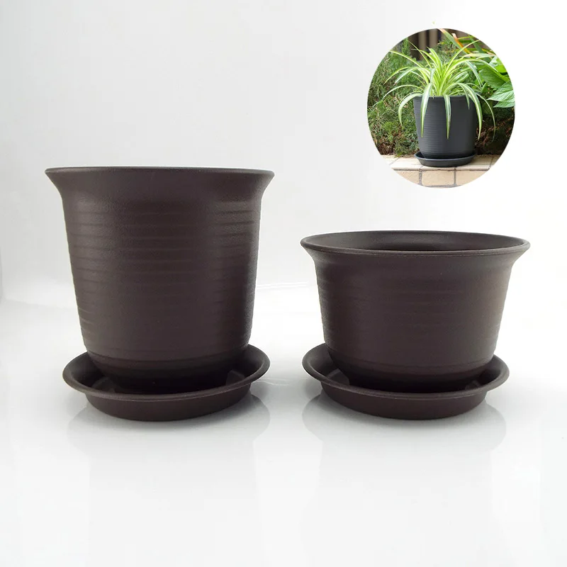 15cm plastic Garden Flower Pot Plant Succulent grow nursery Pots veg Planter Home tools Tray Flowerpot for bonsai herb C1