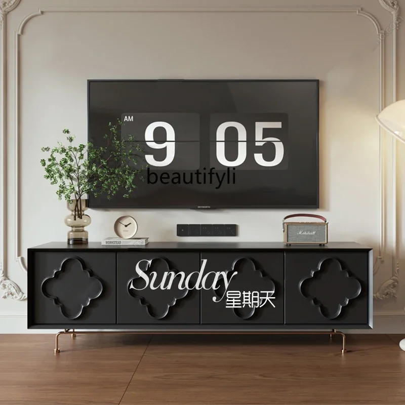 

A44 Modern simple solid wood TV cabinet against the wall, living room, rural entrance cabinet, locker multi-function
