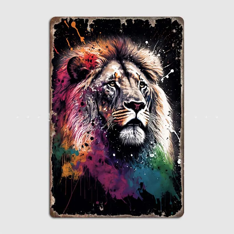 

Красочные металлические таблички Lion 2 высокого качества в винтажном стиле для коридора, комнаты, коридора, бара и ресторана