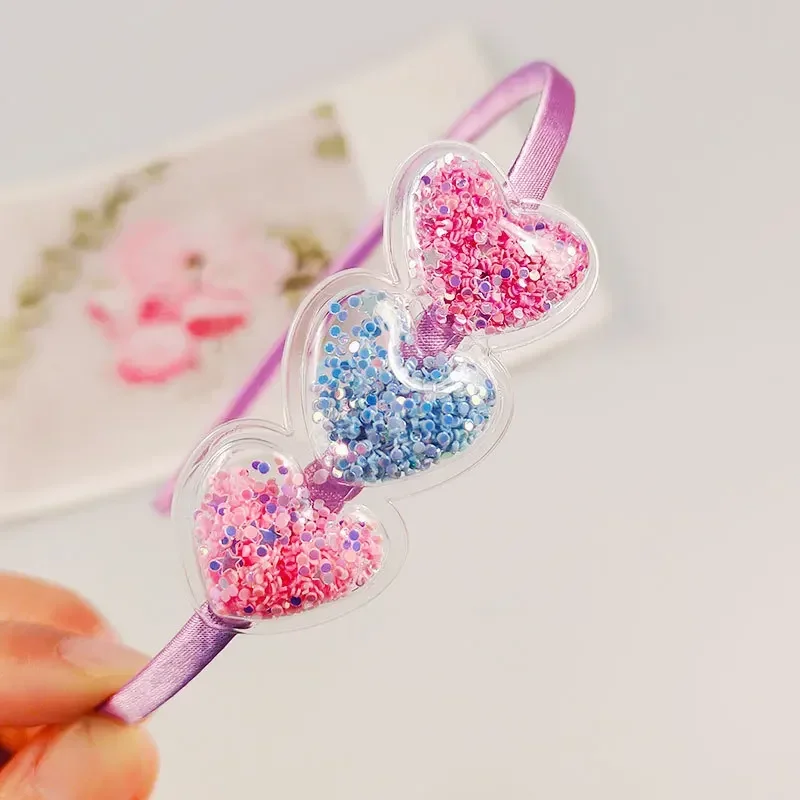 Baby Headband Kids Cute Colors Transparent PVC Quicksand Heart Soft Lovely Sweet Headbands Candy Color Kids Hair Accessories