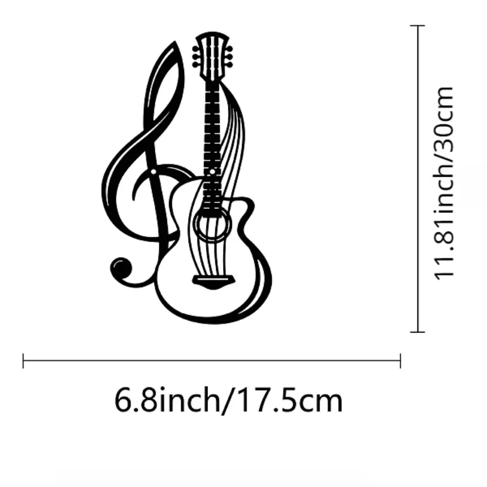 1PC Iron Violin Music Note Wall Art - Metal Decorative Sign for Home Garden Kitchen Decor