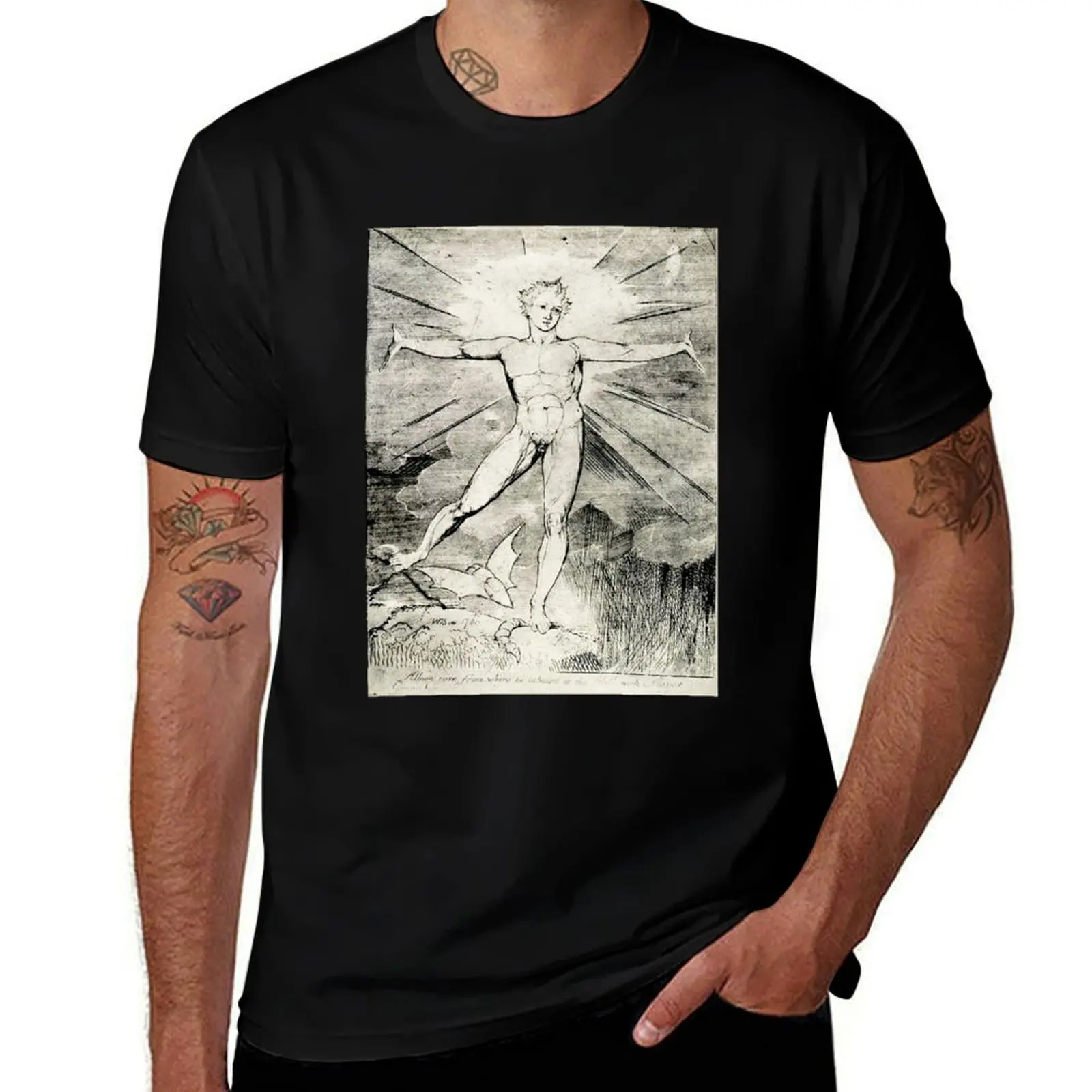 HD Glad day or Morning, by William Blake HIGH DEFINITION T-Shirt Classic Print Short Sleeve Shirt