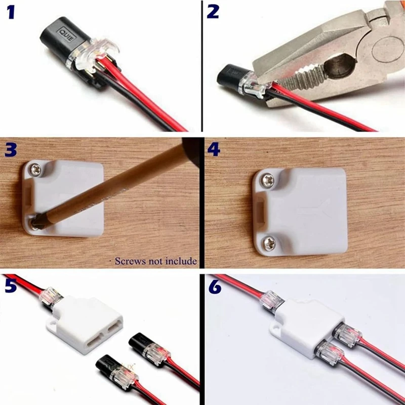 30 عبوة مزدوجة - موصل توصيل سلكي، قابل للتوصيل 2/3/4 دبوس 3 موصلات أسلاك LED موصلات أسلاك الجهد المنخفض سهلة التركيب