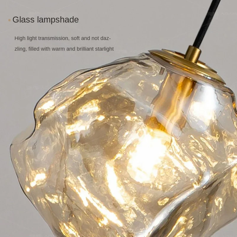 

Minimalist Art Ice Block Restaurant Foyer Minimalist Lava Bar Counter Bedroom Headboard Pendant Light