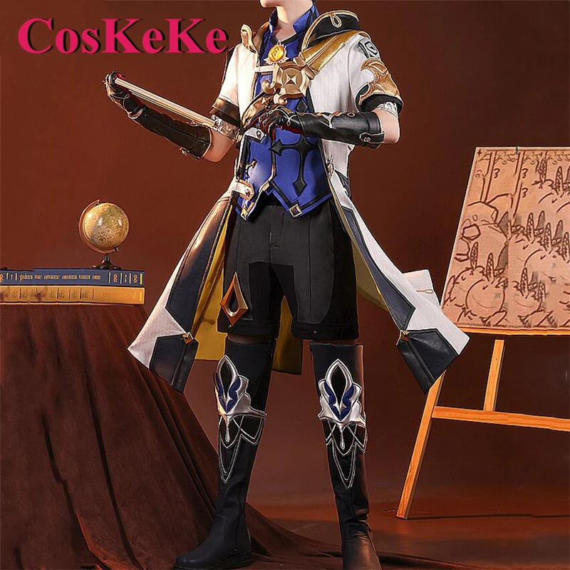 CosKeKe Albedo Cosplay Gioco Anime Genshin Impact Costume Bello Moda Battaglia Uniforme Uomini Halloween Party Gioco di ruolo Abbigliamento