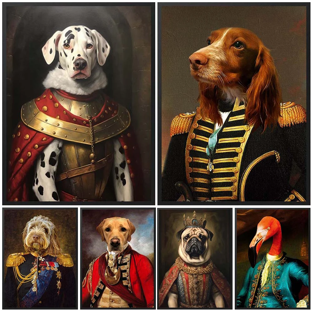 

Custom Dog Cat General Animals Portrait Vintage Posters Wall Pictures For Living Room Poster Wall Art Canvas Painting Unframed