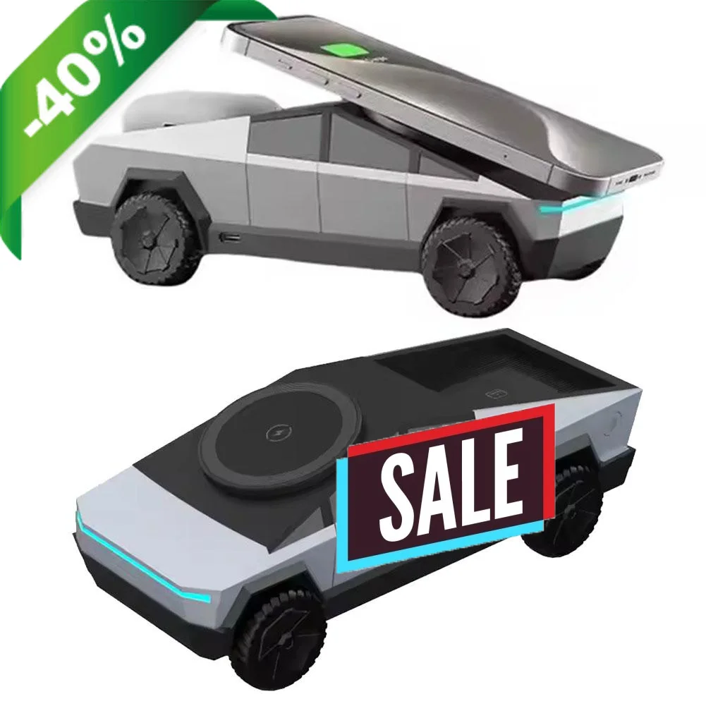 

Беспроводное зарядное устройство Cybertruck 3-в-1, настольная зарядная док-станция, магнитное зарядное устройство для iPhone AirPods iWatch QC/PD 9 В 3A