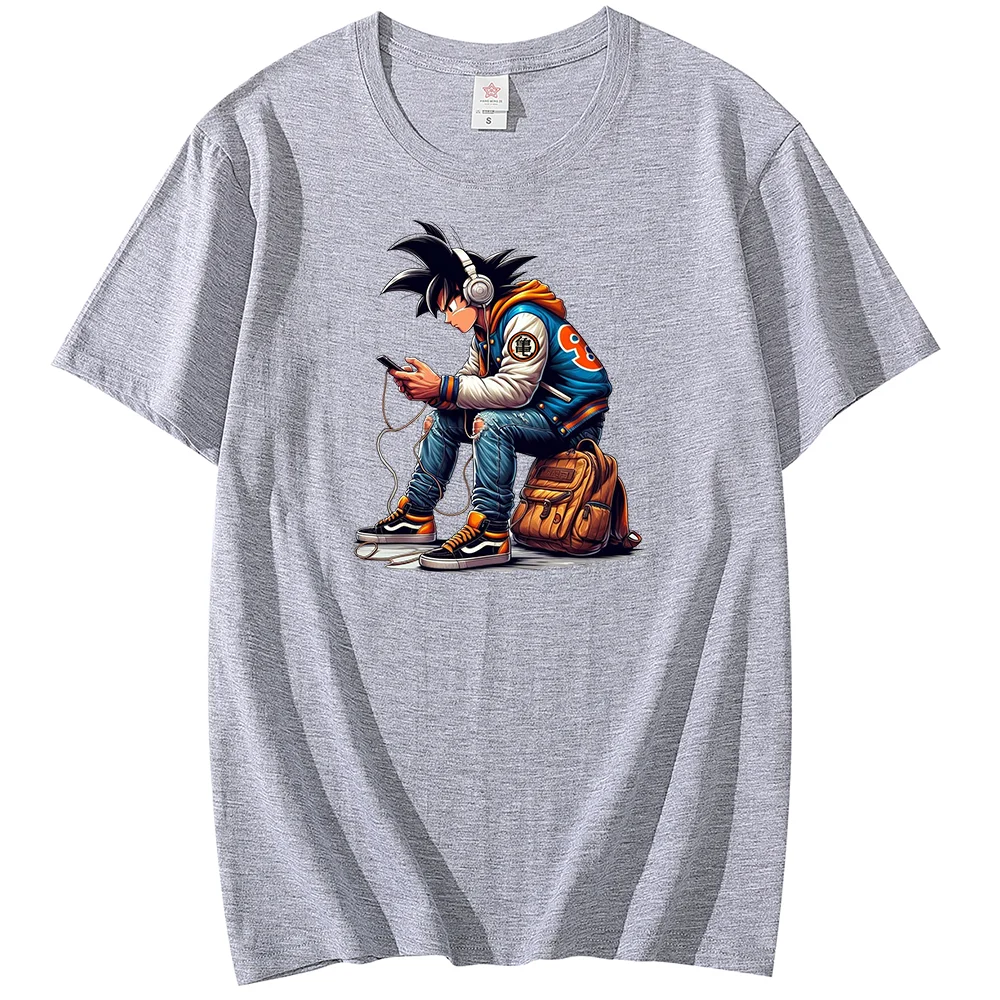 Anime Dragon Ball T-shirt Wukong Printed Men's and Women's T-shirt Leisure Sports Street Student Couple T-shirt