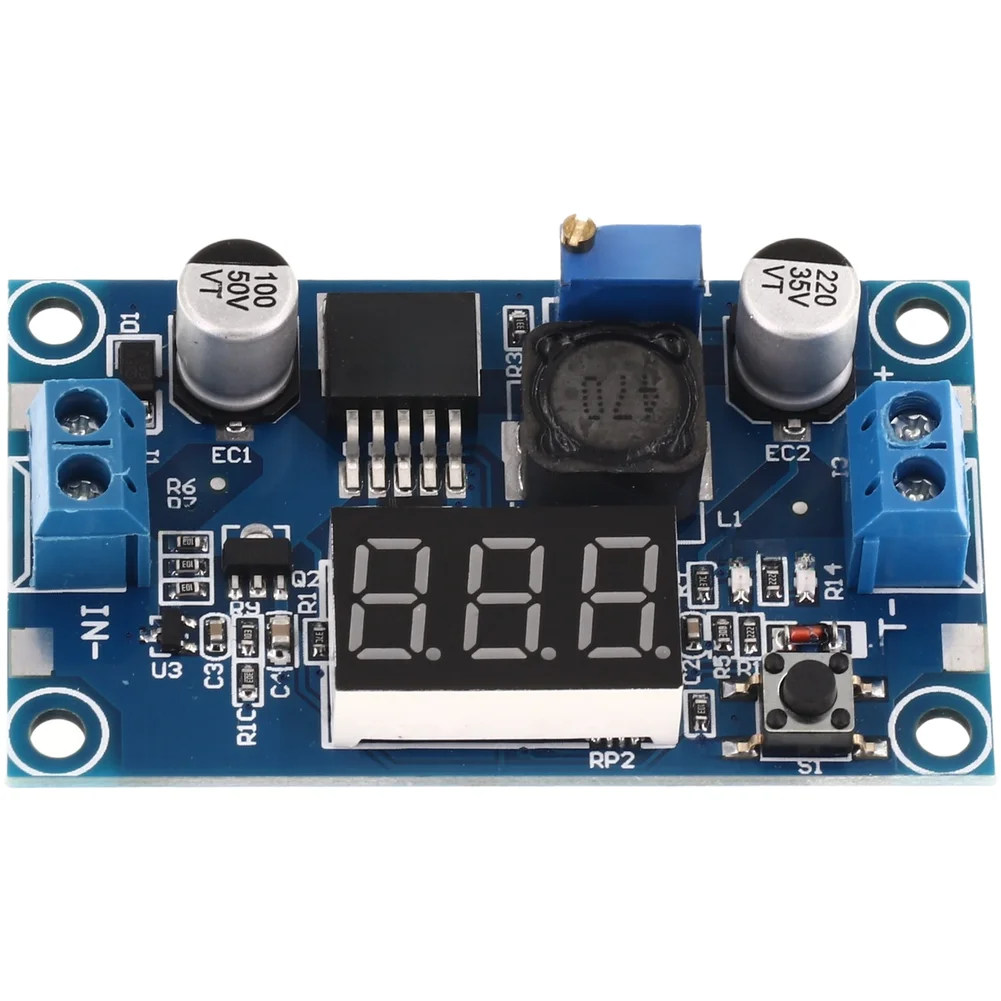 DC-DC Adjustable Power Module with Digital Voltmeter Shows Input or Output Voltage 2.5V-40V In 1.25V-37V Out 3A