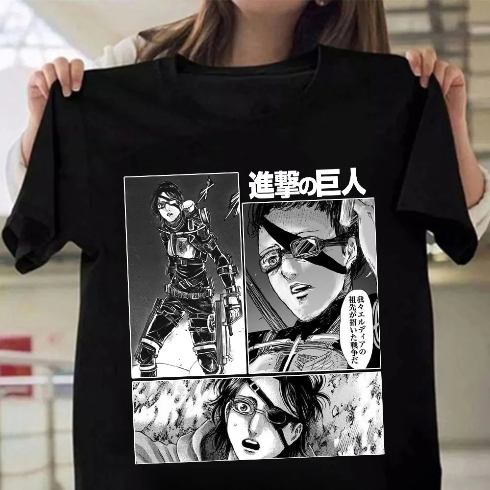 Sleeve Plus Size Unisex T Shirt Japanese Anime Attack On Titan Graphic Print T Shirt Men Women Fashion Casual Crew Neck Short