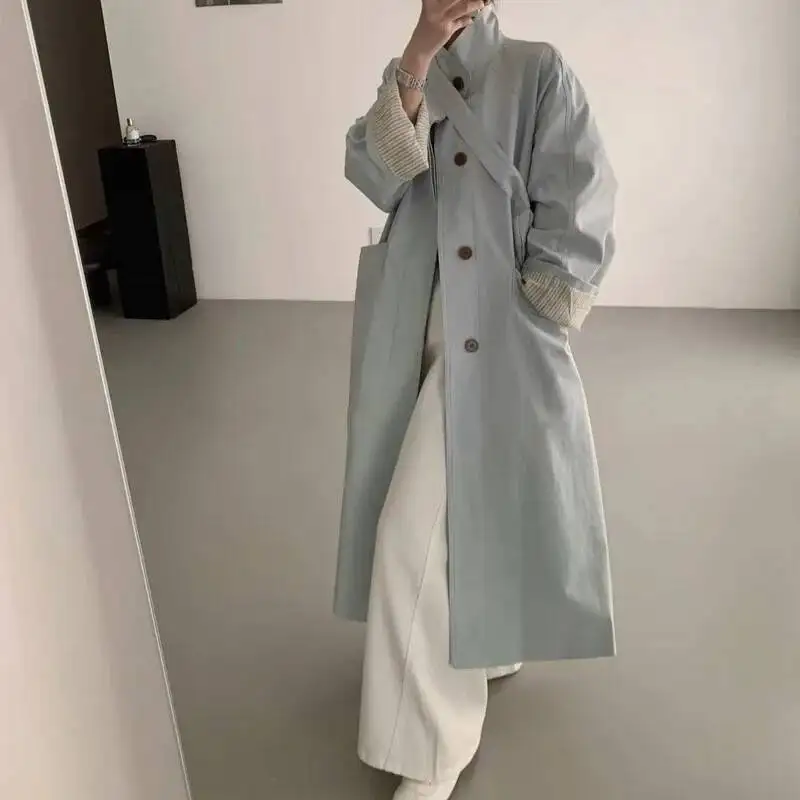 

Длинный женский плащ 2025 года, новое весенне-осеннее пальто