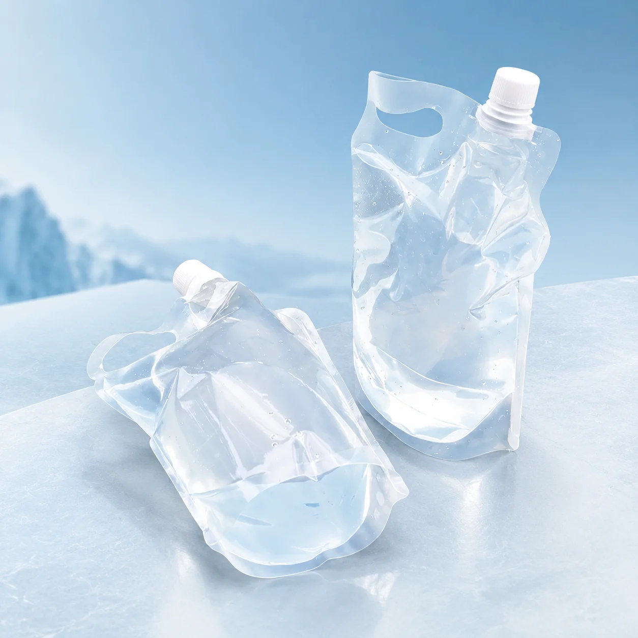 Taking Your Running or Hiking Trail This Weekend Fashionable Crystal Transparent 2L Collapsible Water Bladder for Outdoor