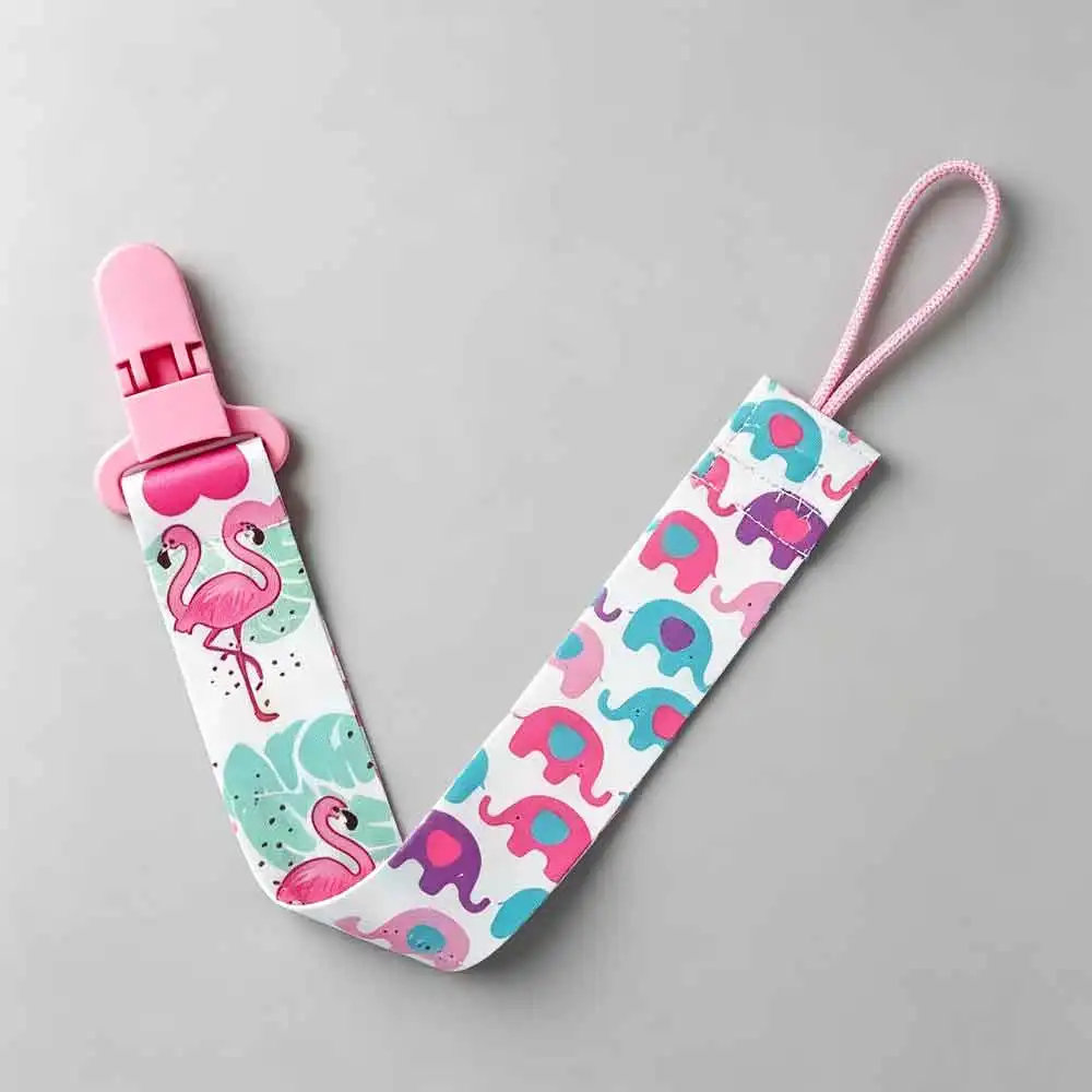 4pcs Double-sided pattern pacifier clip; baby toy teether strap; anti-drop chain clip