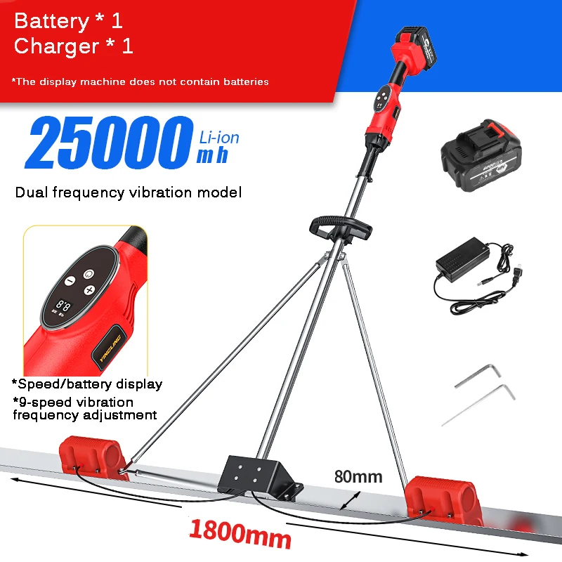 Level Floor Vibration Ruler Mortar Vibrator Screed Concrete Leveling Machine with Battery 21V Electric Concrete Polisher