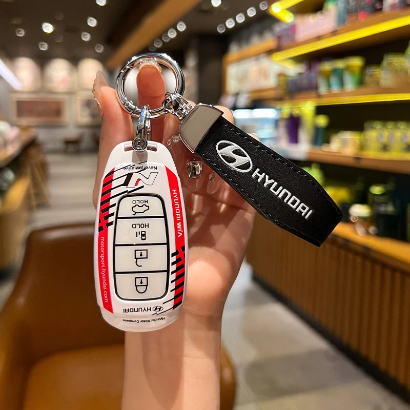 Zinc Alloy Car Key Case Cover For Hyundai N Line I30 Ix35 Azera Santa Fe KONA Encino Solaris Grandeur Ig Accent Palisade Fashion - view 4