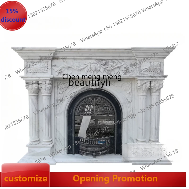 

Натуральный камень джаз белый мраморный камин Европейский американский китайский декоративный орнамент шкафа на заказ
